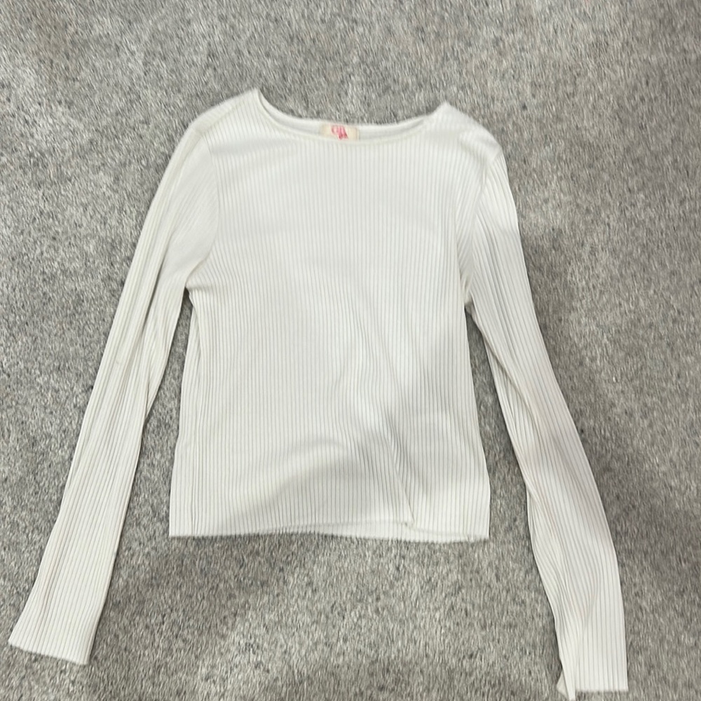 GB girls white cropped long sleeve top